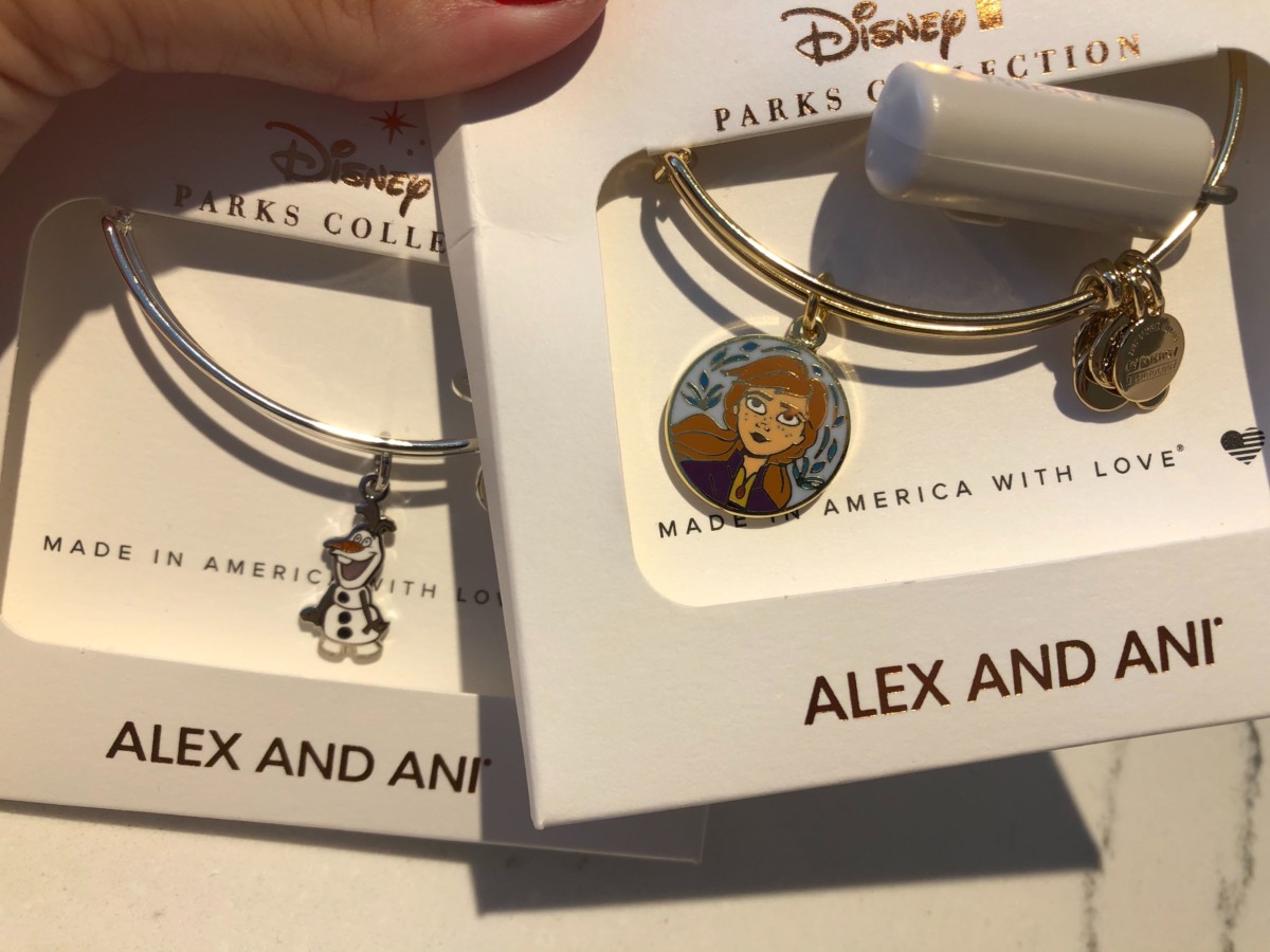 Disney Alex and Ani Frozen Anna & Elsa Silver Bangle Bracelet RETIRED NWT