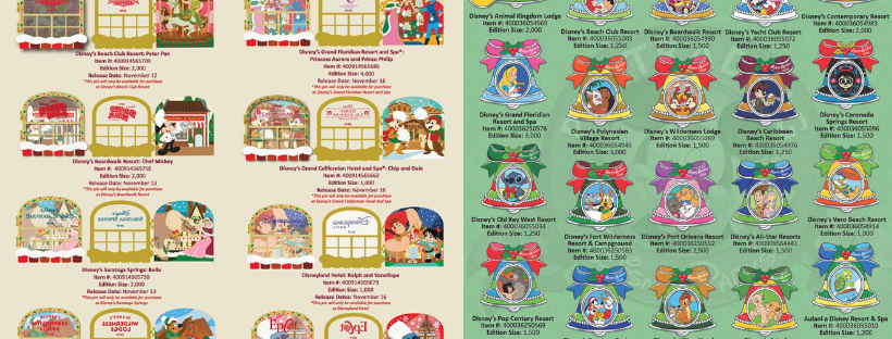 Limited Edition Resort Exclusive Holiday Pins Revealed for Walt Disney World and Disneyland ...