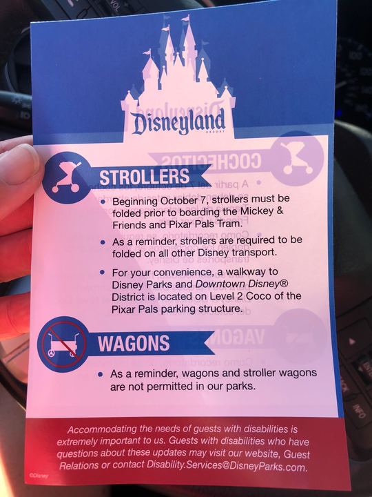 are wagons allowed in disneyland