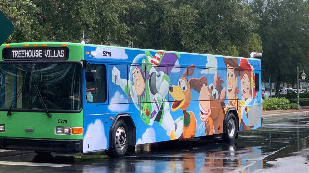 Photos New Toy Story Character Bus Wrap Takes Guests To