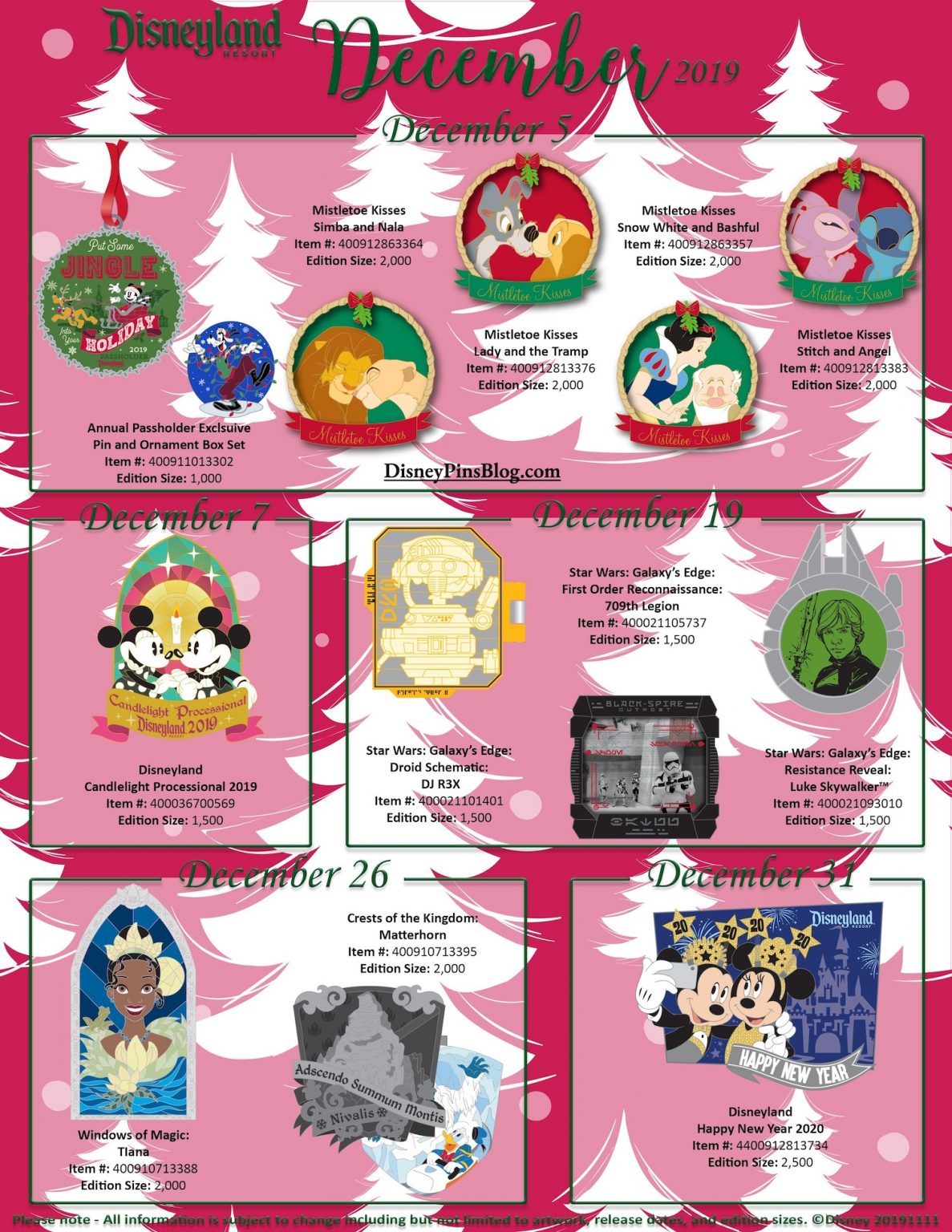 December 2019 Pin Releases Walt Disney World and Disneyland Feature Star Tours 30th Anniversary, Princess and The Frog 10th Anniversary, Matterhorn, Disney's Riviera Resort Pins, and More - WDW News Today