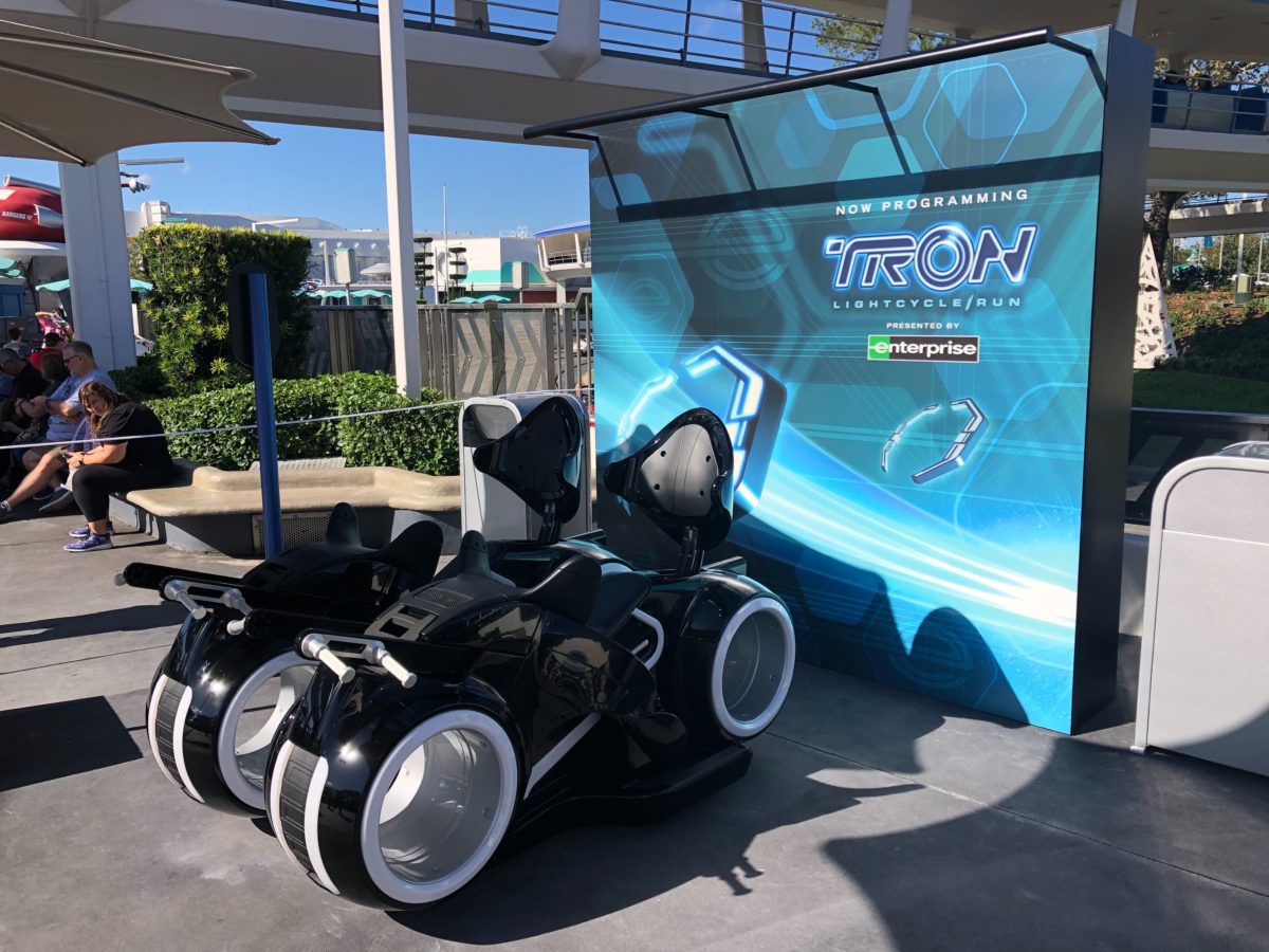 TRON Lightcycle / Run vehicles are available to test out before riding.