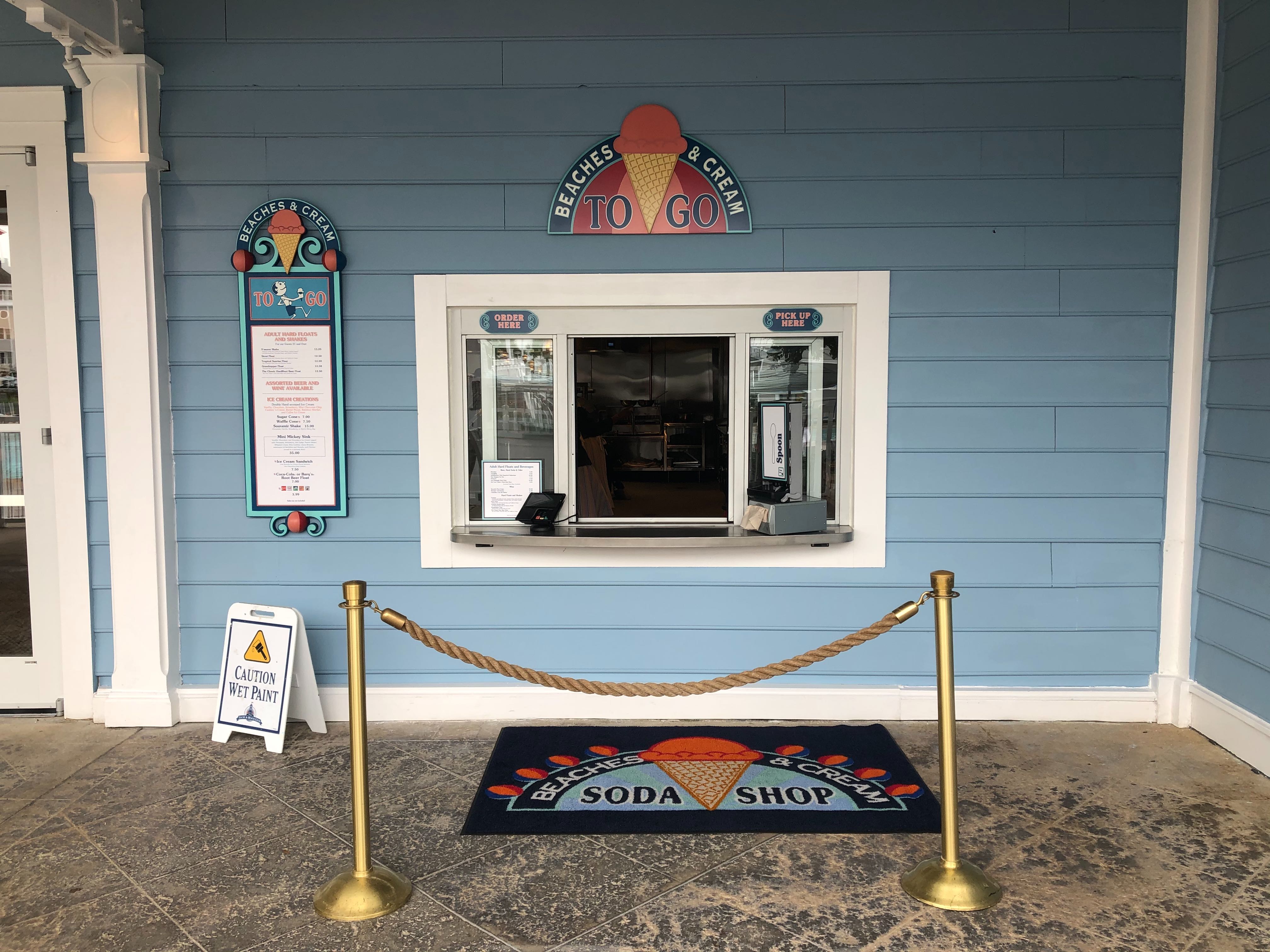 beaches and cream soda shop to-go counter