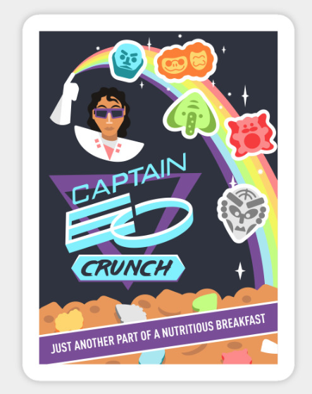 TeePublic Captain EO Crunch Sticker