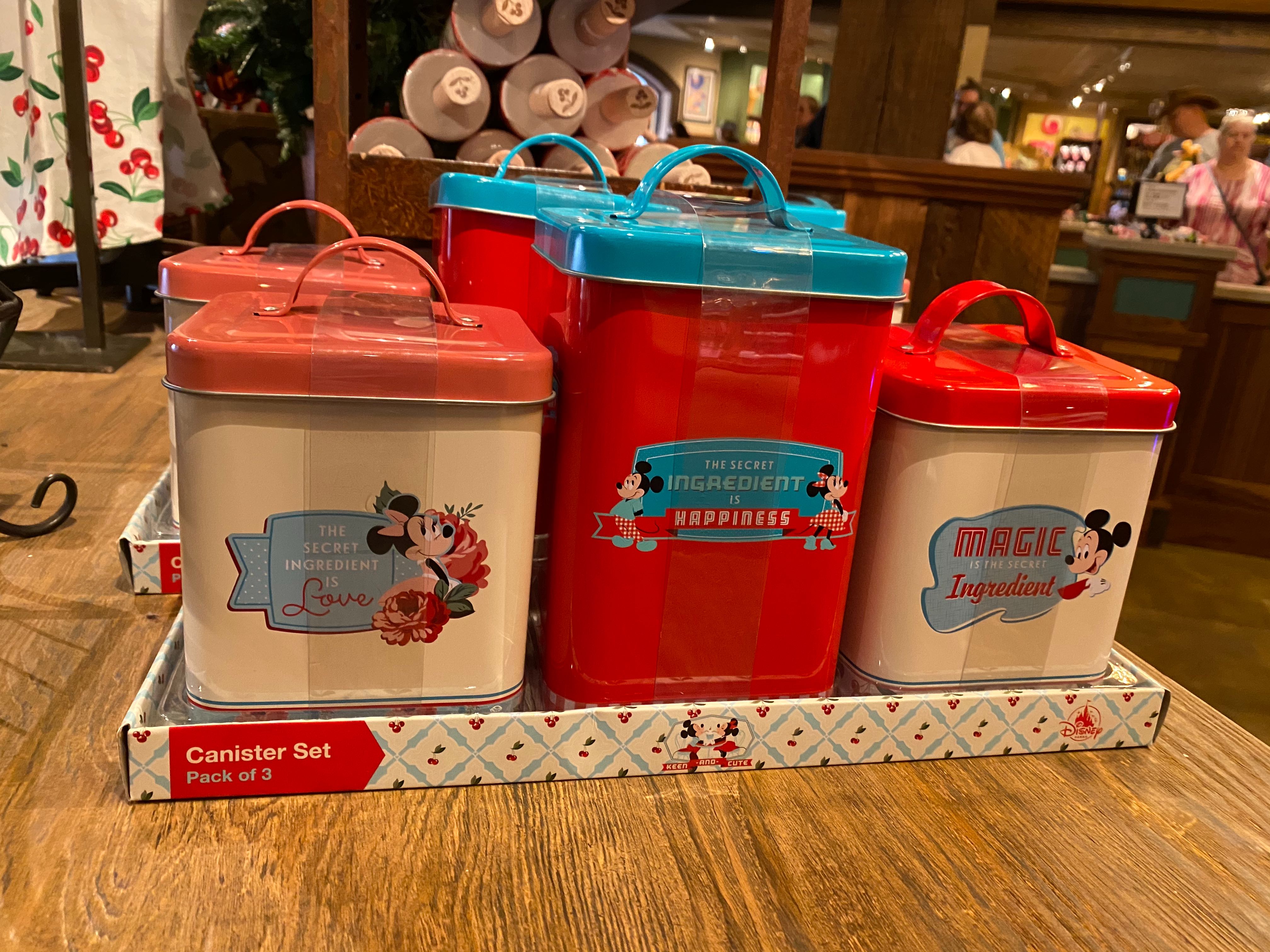 Set of 6 MICKEY and MINNIE Tin Cans