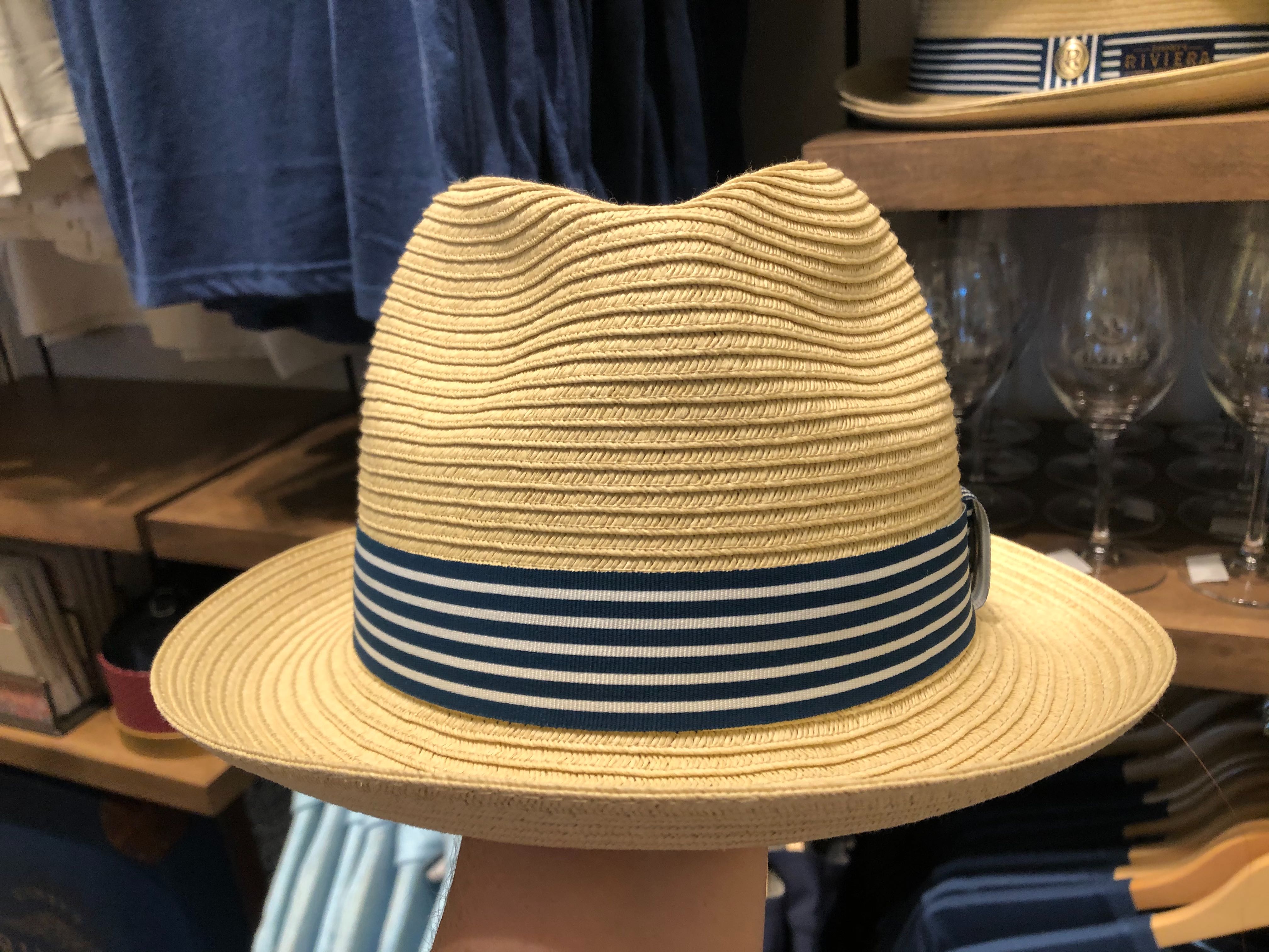 Straw Riviera Resort Hat with Blue Trim - $34.99