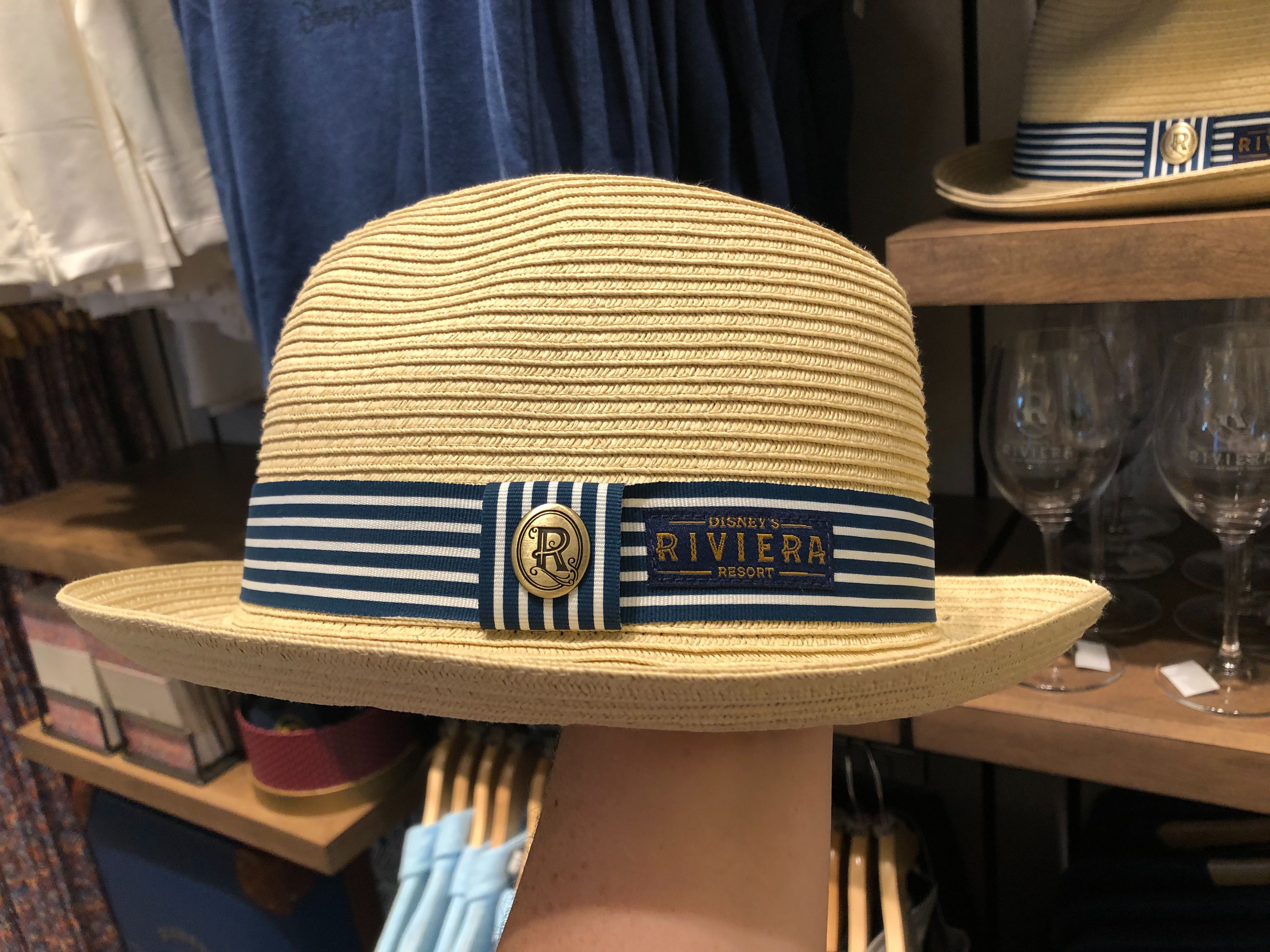 Straw Riviera Resort Hat with Blue Trim - $34.99