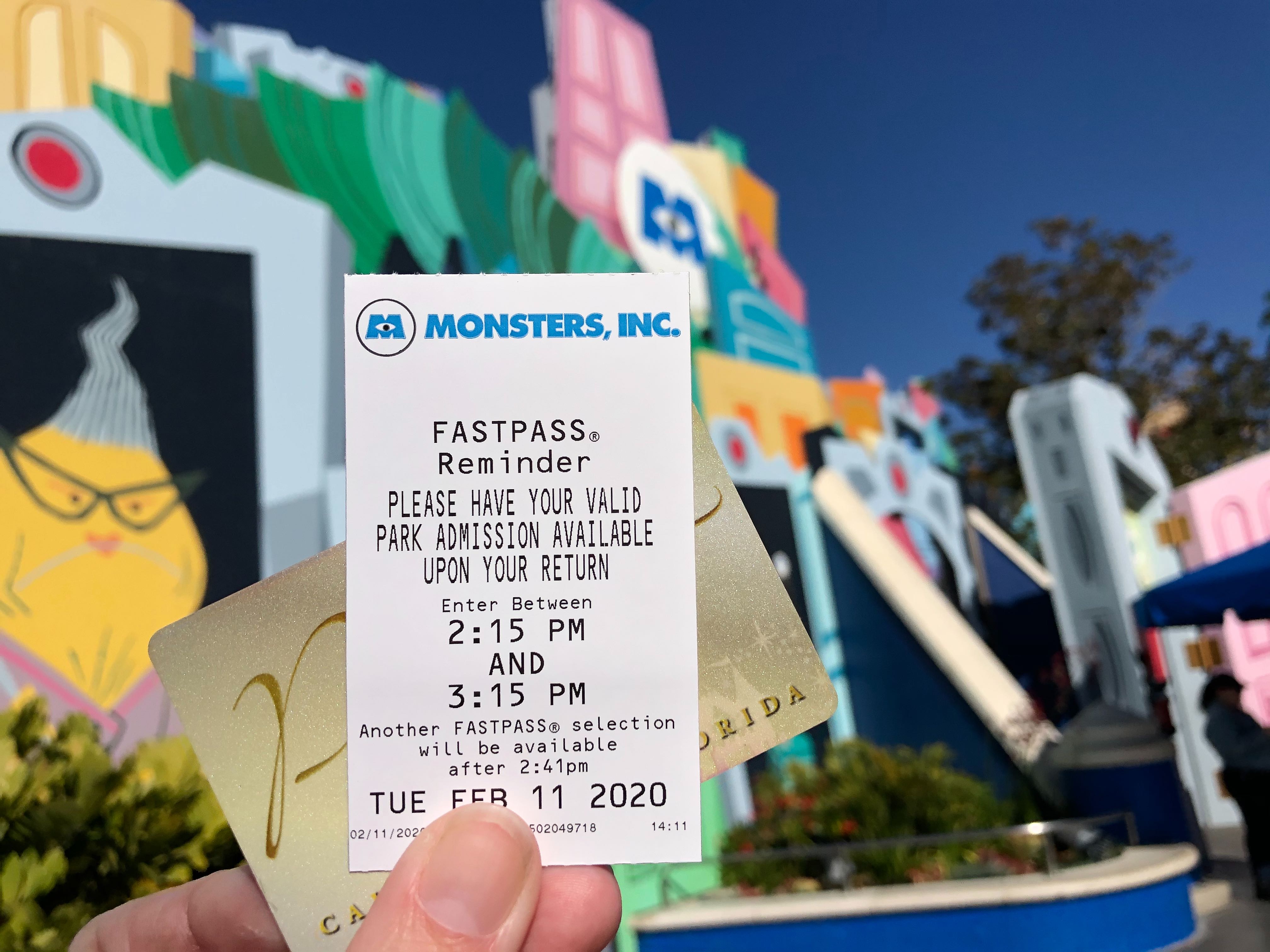 paper fastpass for monsters inc.