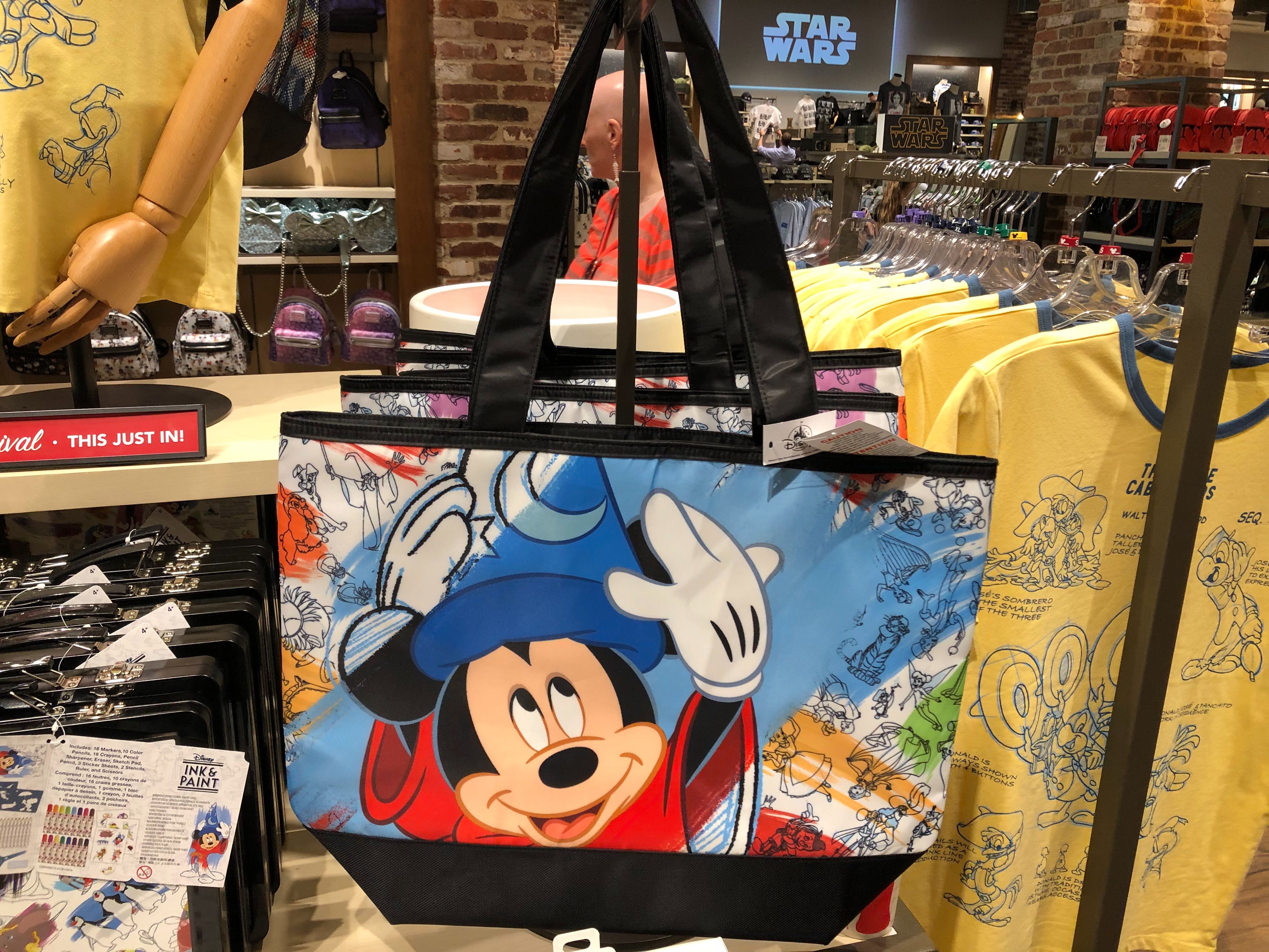 Drawstring Bag Disney Ink & Paint Colorable Mickey Mouse Plush Market Set 