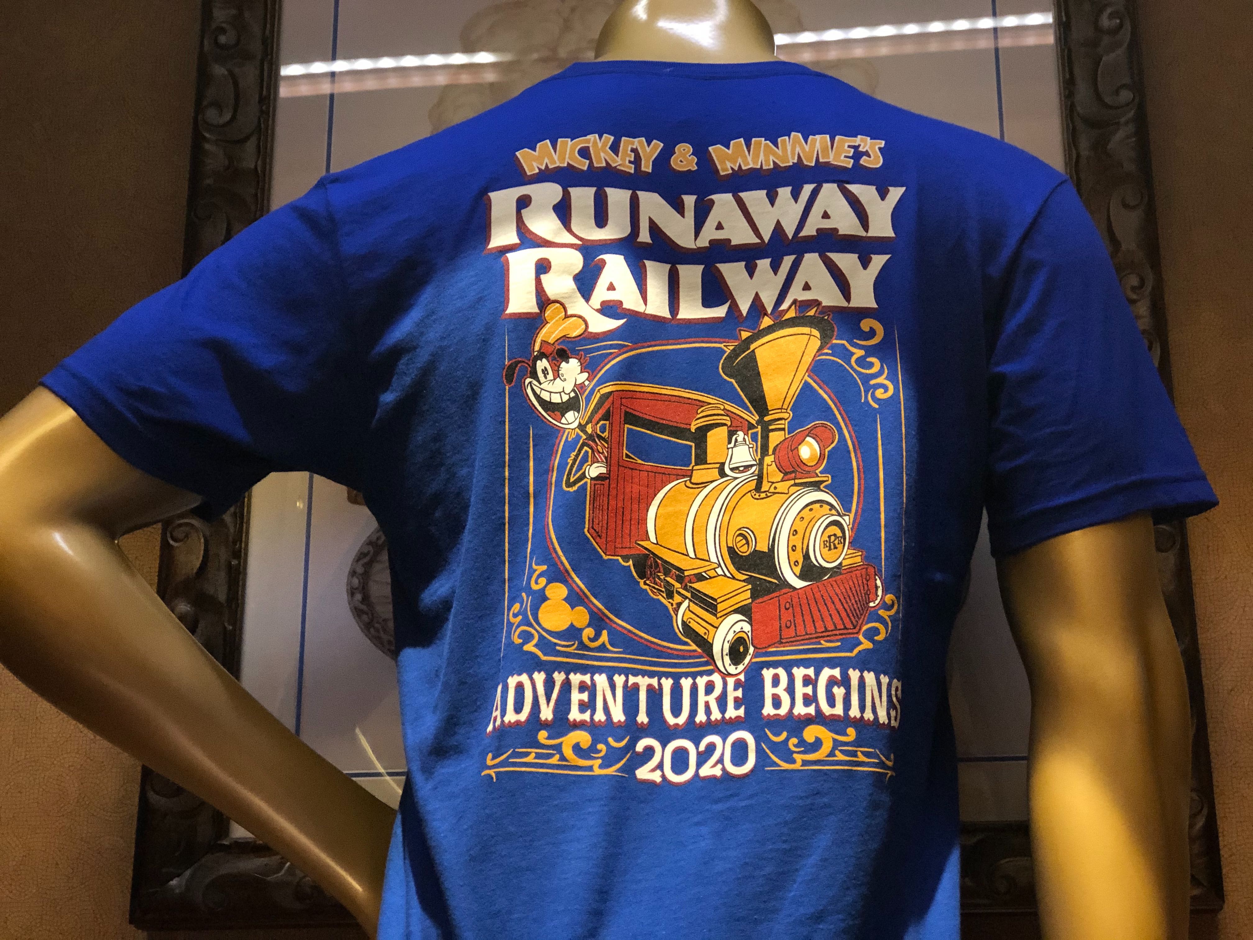 NEW Mickey & Minnie Runaway Railway opening day shirt sz LARGE