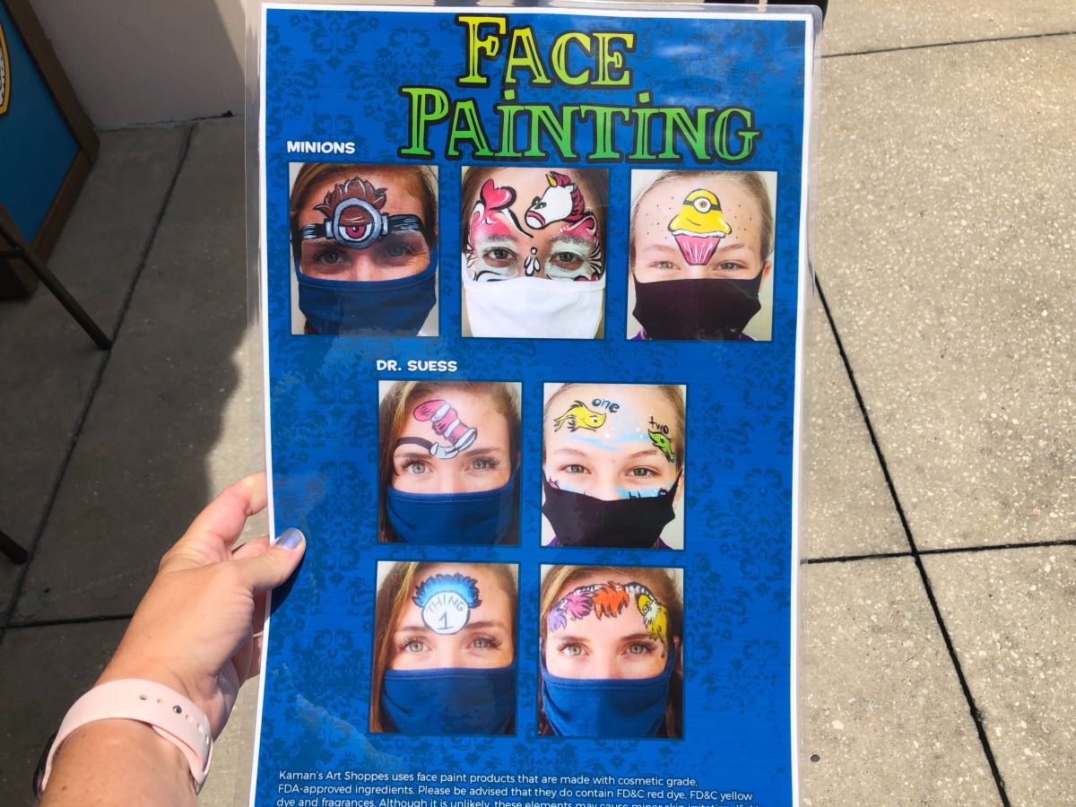 modified mask face painting at Universal Orlando
