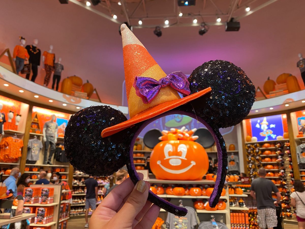 Disneyland Minnie Ears Sequins Bow Halloween Candy Corn Disney Parks Headband