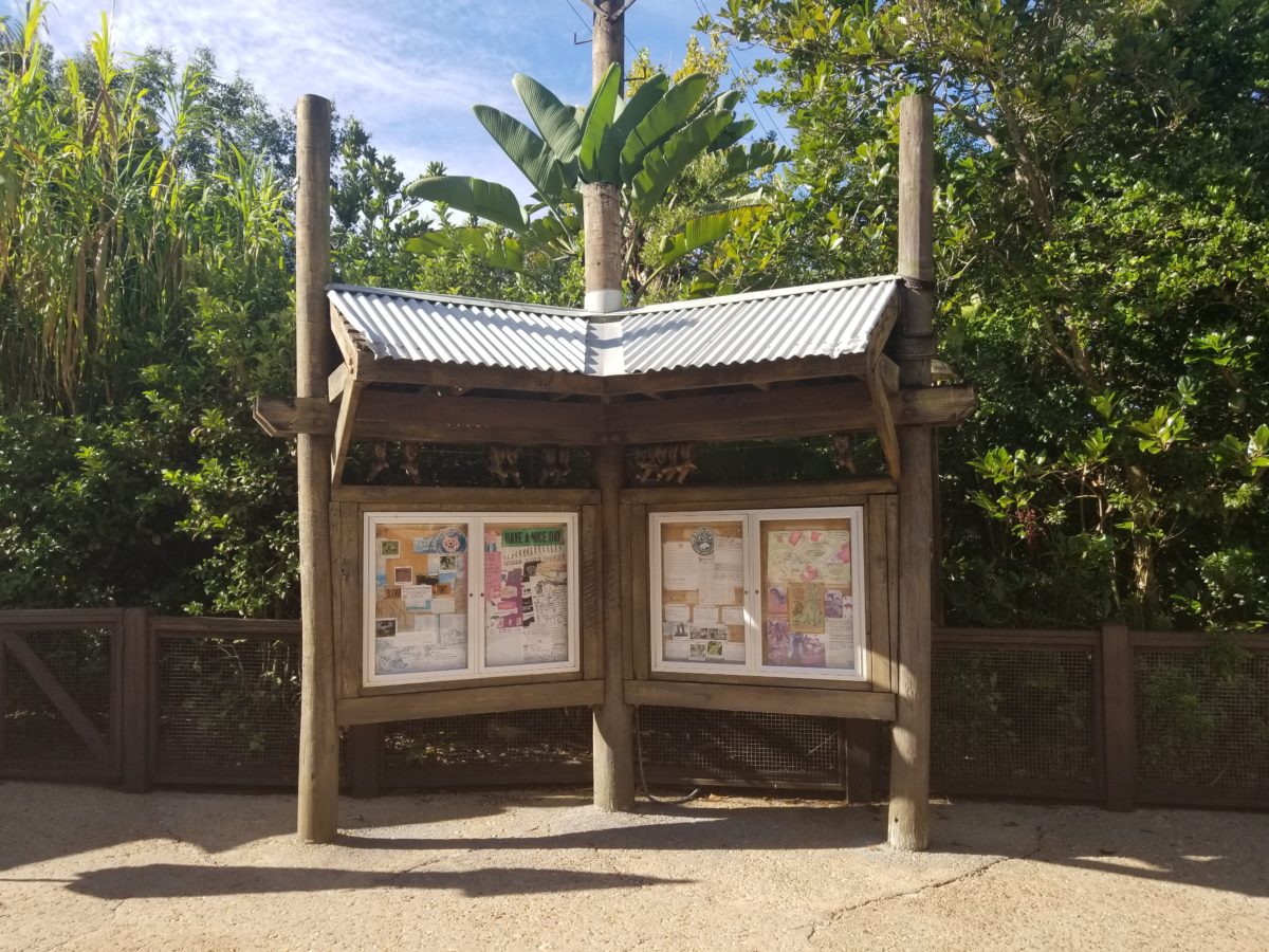 DinoLand U.S.A. bulletin board.
