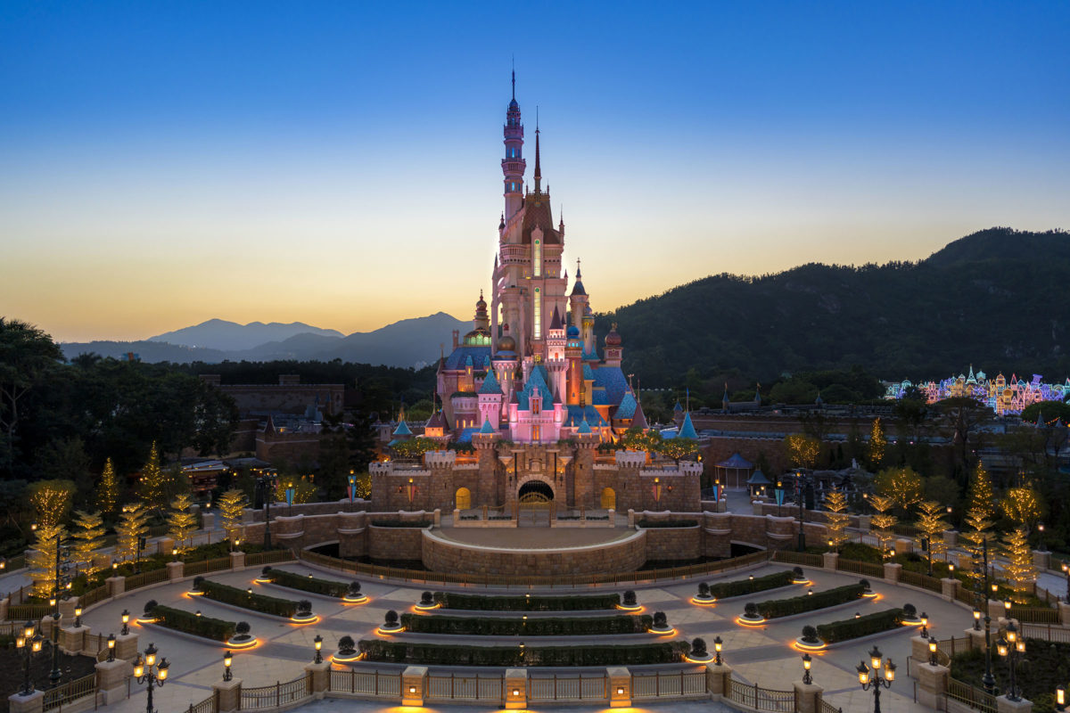 Hong Kong Disneyland Castle of Magical Dreams sunset