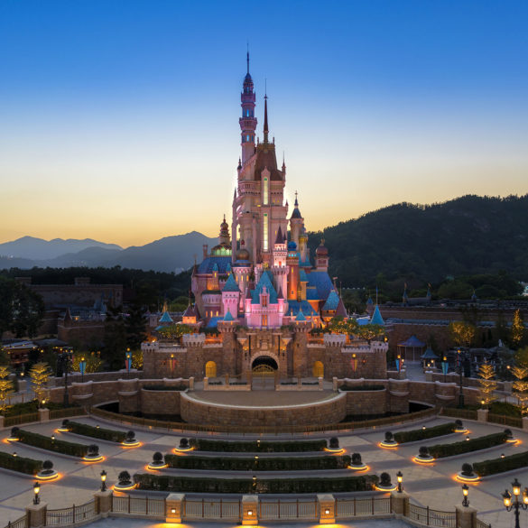 Hong Kong Disneyland Castle of Magical Dreams sunset