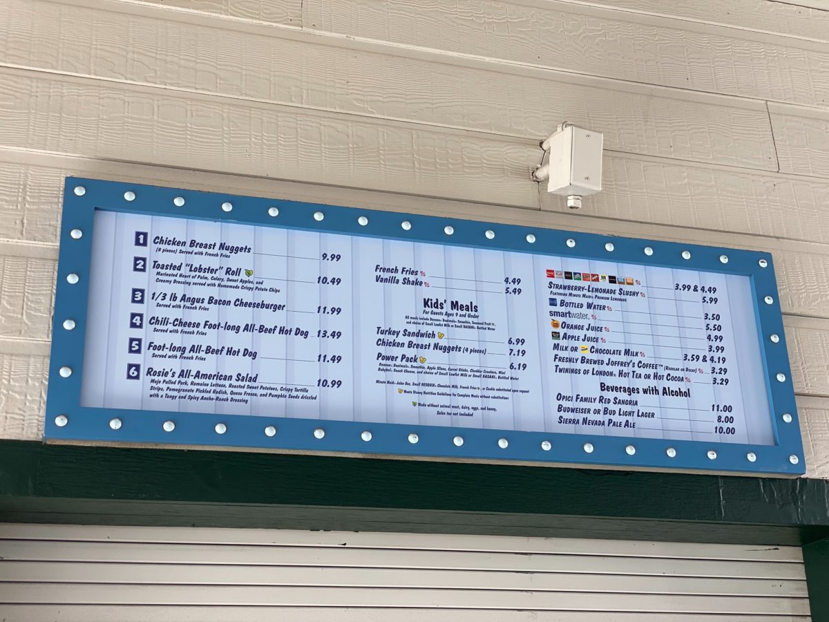 rosie's all-american cafe menu