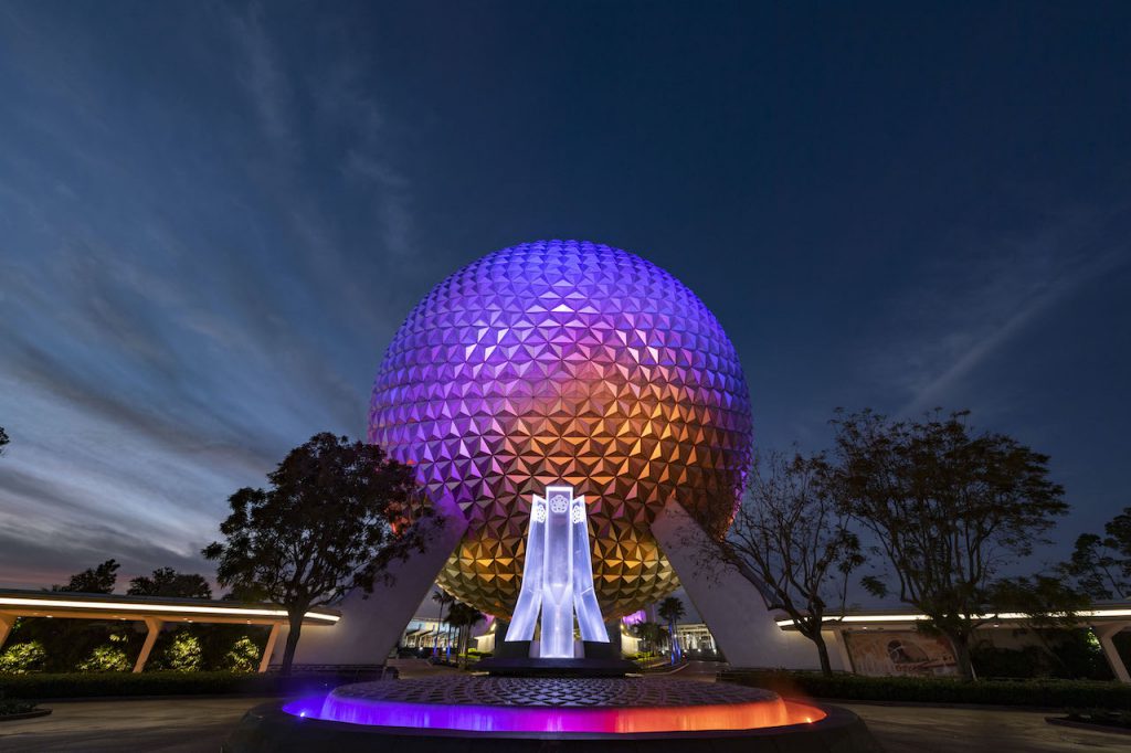 PHOTOS FIRST LOOK at New EPCOT Entrance Fountain WDW News Today