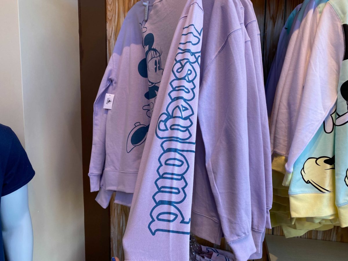Minnie Mouse Pastel Purple Crewneck Sweater Disneyland Resort Sleeve