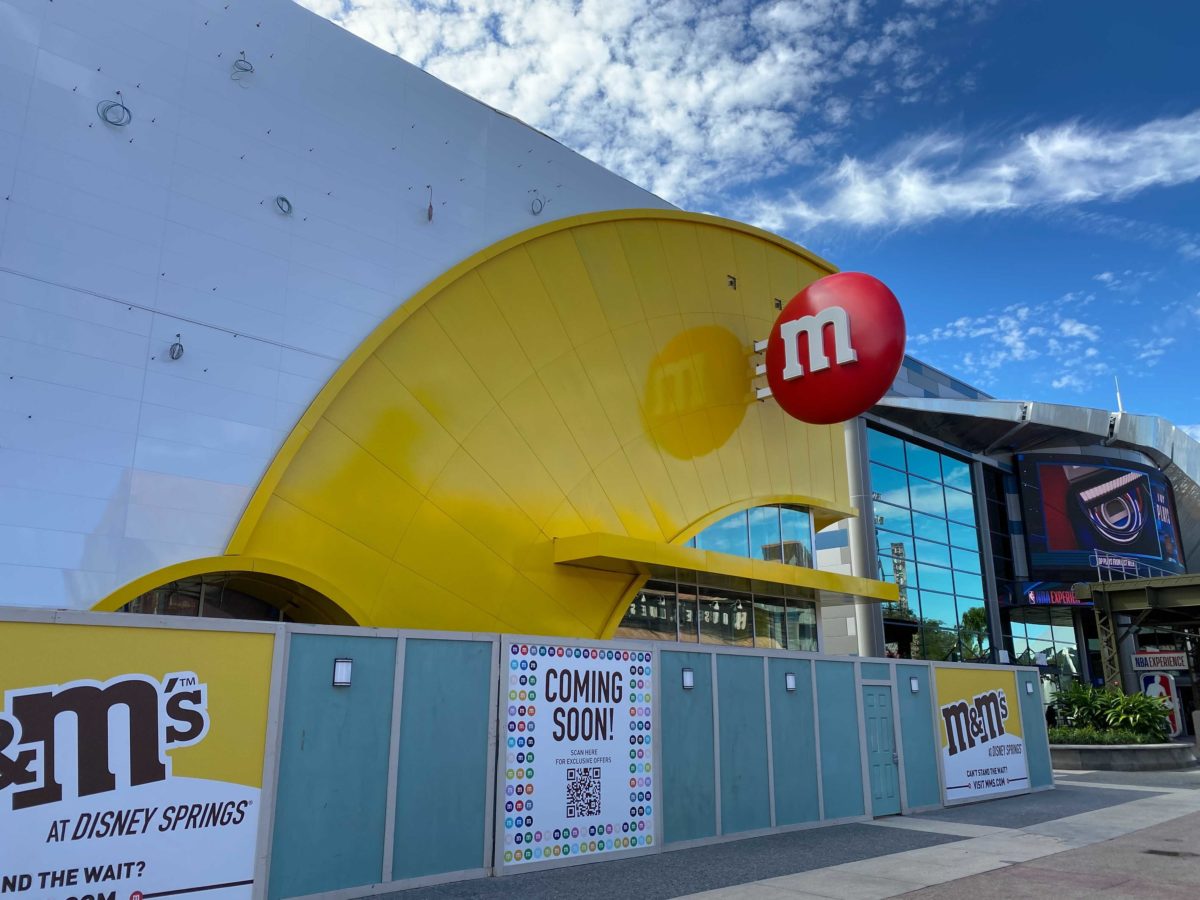 PHOTOS: Giant M&M Sign Added to M&M's Store Facade at Disney Springs ...