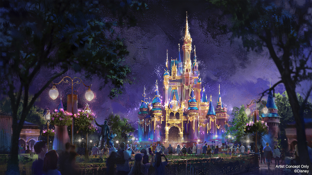 CONCEPT ART Cinderella Castle's 50th Anniversary Decor Revealed for