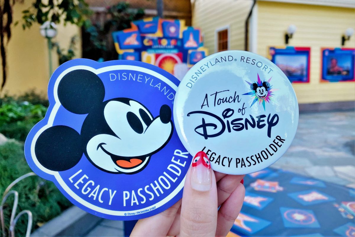 "A Touch of Disney" Disneyland Resort Legacy Passholder Exclusive Magnet and Button