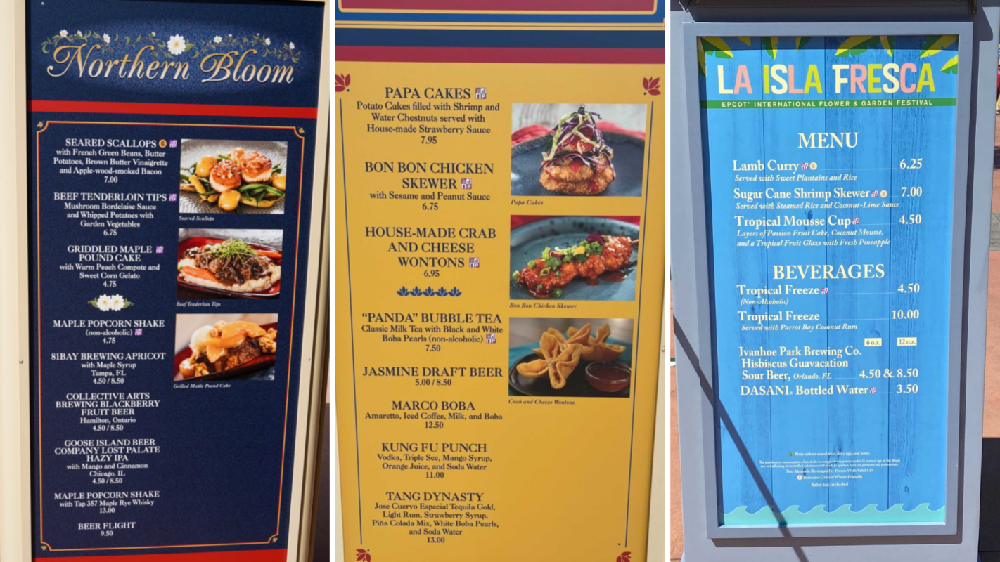 PHOTOS Full Menus with Prices for Taste of EPCOT International Flower
