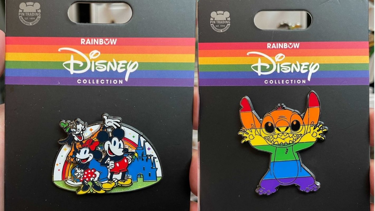 14 .Disney trade pin MICKEYS GAY PRIDE RAINBOW COLOURS I COMBINE THE P&P 