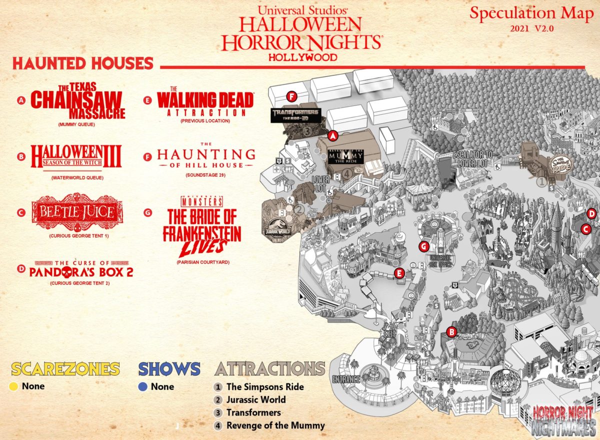 Speculation Map Released for Halloween Horror Nights at Universal