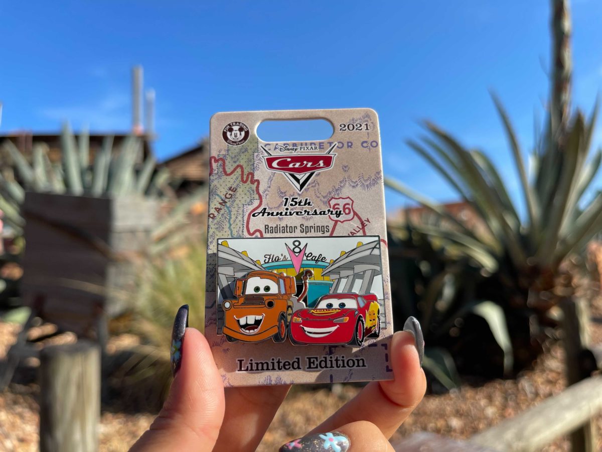New Cars 15th Anniversary Limited Edition pin featuring Lightning McQueen and Tow Mater
