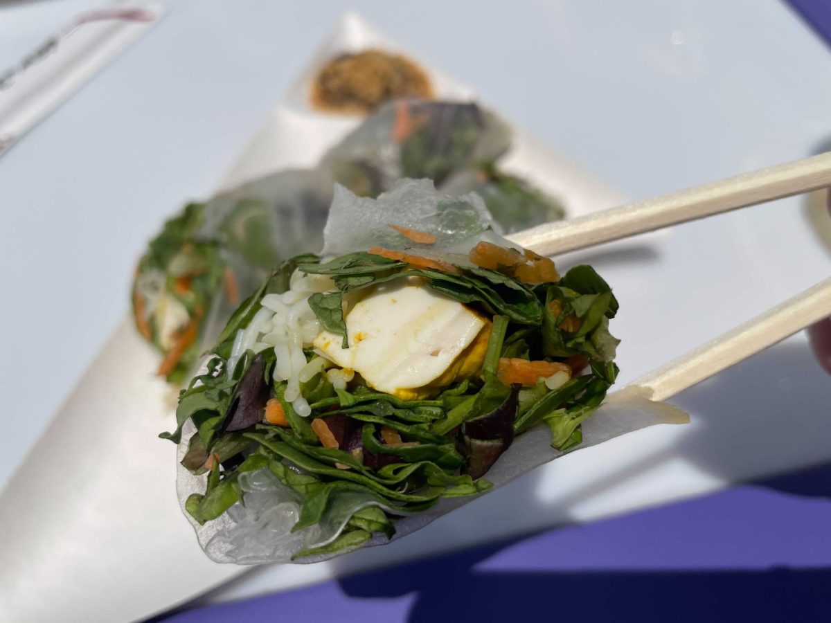 Universal Studios Orlando has a new Tokyo 2020 Summer Olympics food booth with several menu options including this marinated tofu
