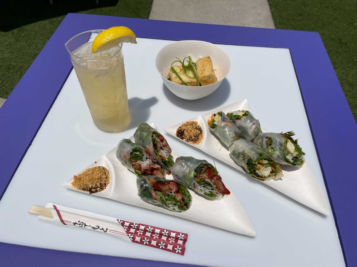 Universal Studios Orlando has a new Tokyo 2020 Summer Olympics food booth with several menu options including agedashi dofu bowl, BBQ pork, japanese highball and marinated tofu