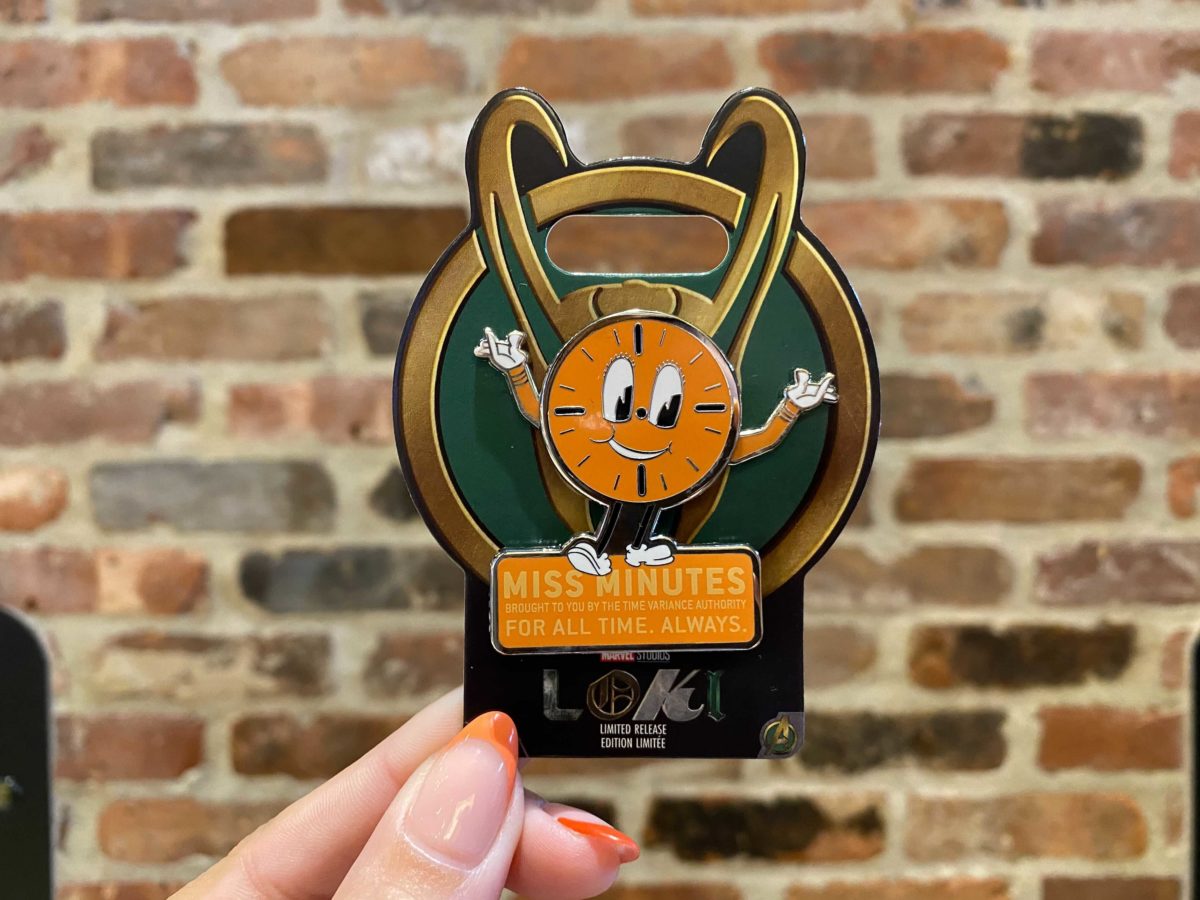limited edition loki pin featuring miss minutes