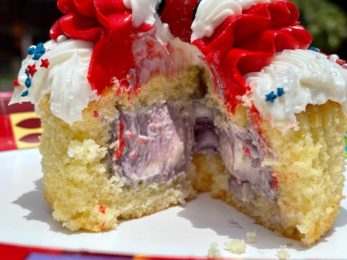 New Memorial Day cupcake with white chocolate mousse at Capt. Cook's at the Polynesian Village Resort in Walt Disney World