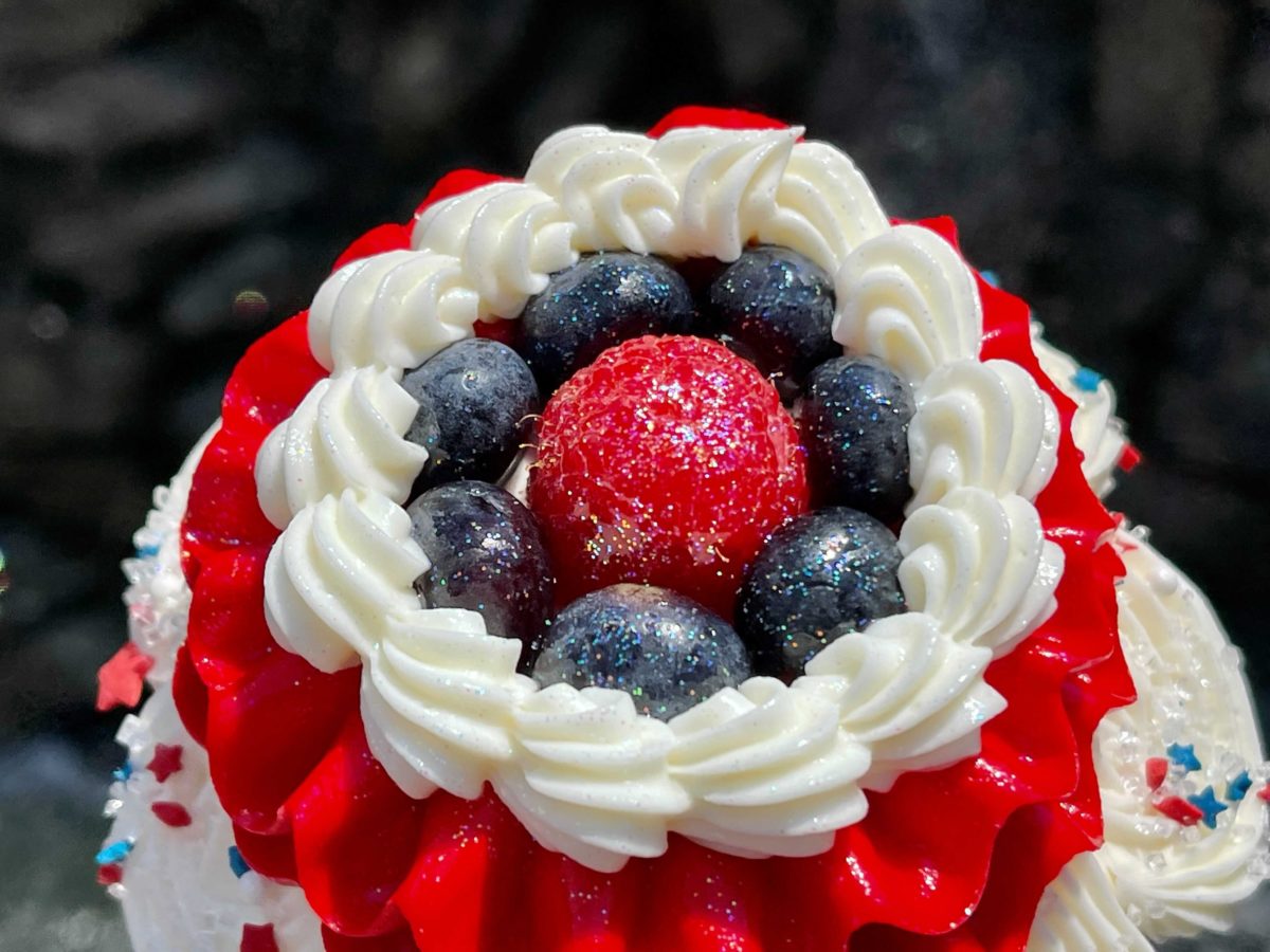 New Memorial Day cupcake with white chocolate mousse at Capt. Cook's at the Polynesian Village Resort in Walt Disney World