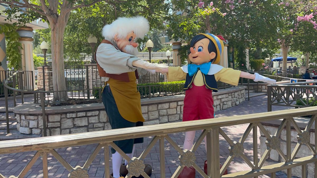 Pinocchio and Geppetto at Disneyland