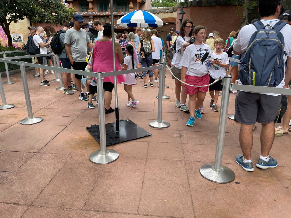 "it's a small world" at the Magic Kingdom has had its extended queue markings remove to minimize social distancing efforts at Walt Disney World