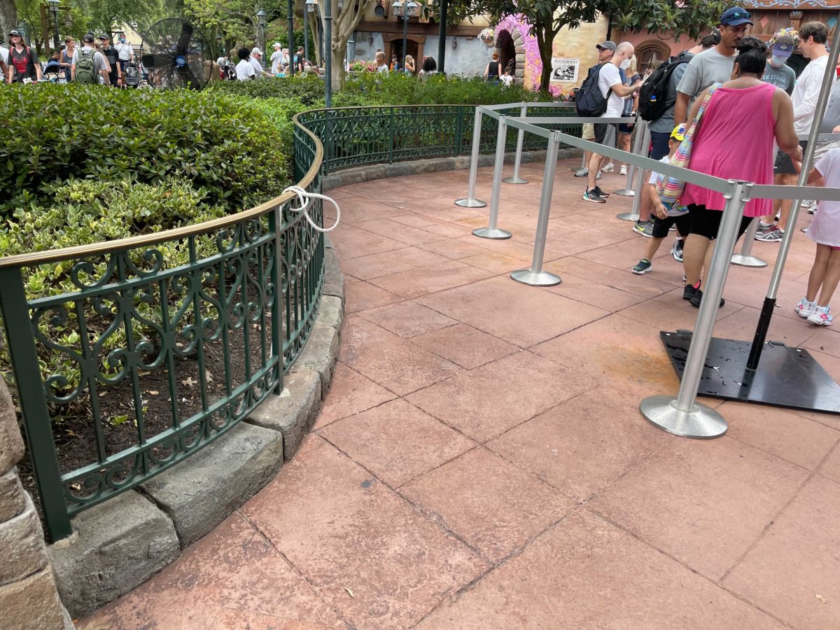 "it's a small world" at the Magic Kingdom has had its extended queue markings remove to minimize social distancing efforts at Walt Disney World