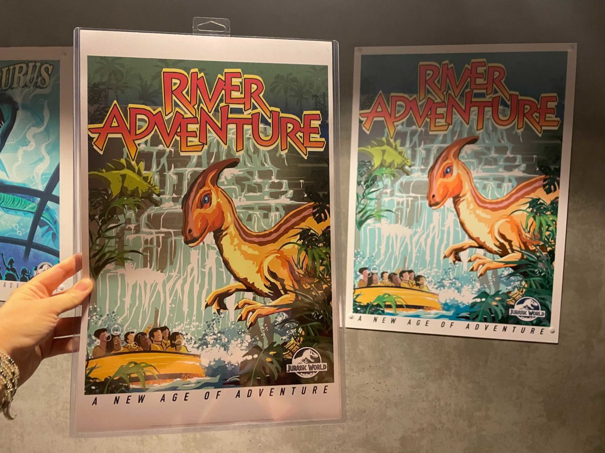 Jurassic World lithograph at Universal Studios Florida