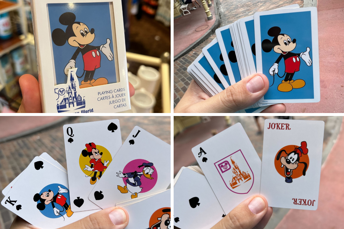 Collectible Walt Disney Clear Plastic Playing Cards w/Plastic Case Rare 
