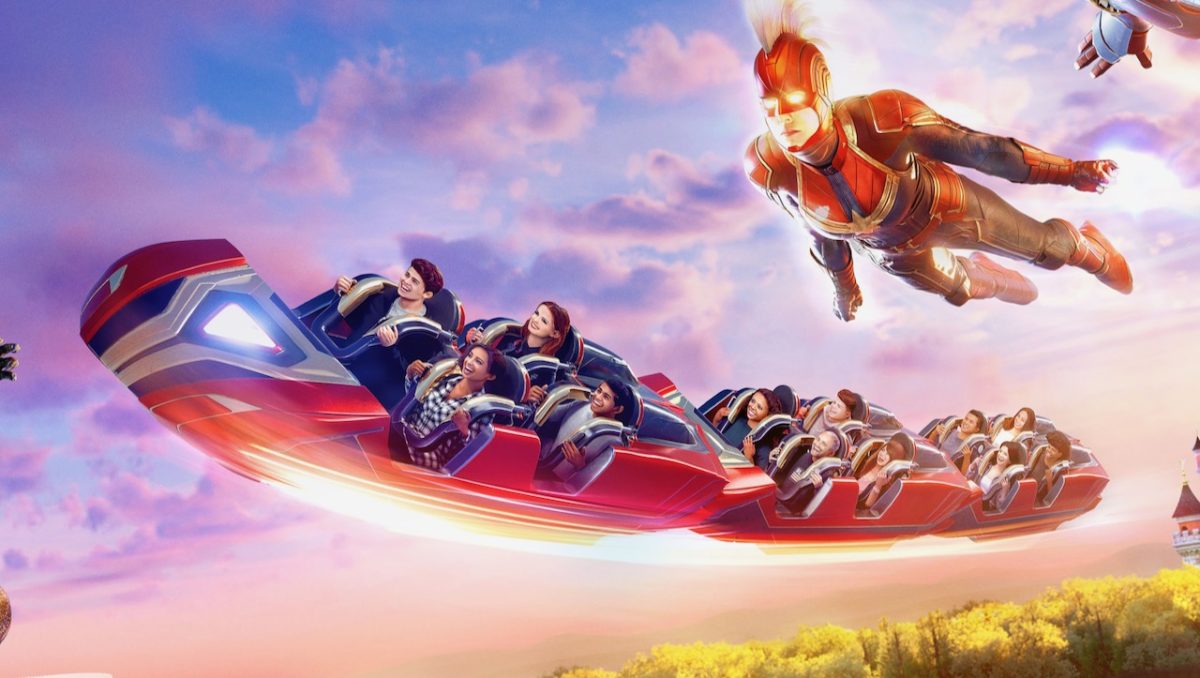 Avengers Campus Avengers Assemble: Flight Force ride vehicle concept art