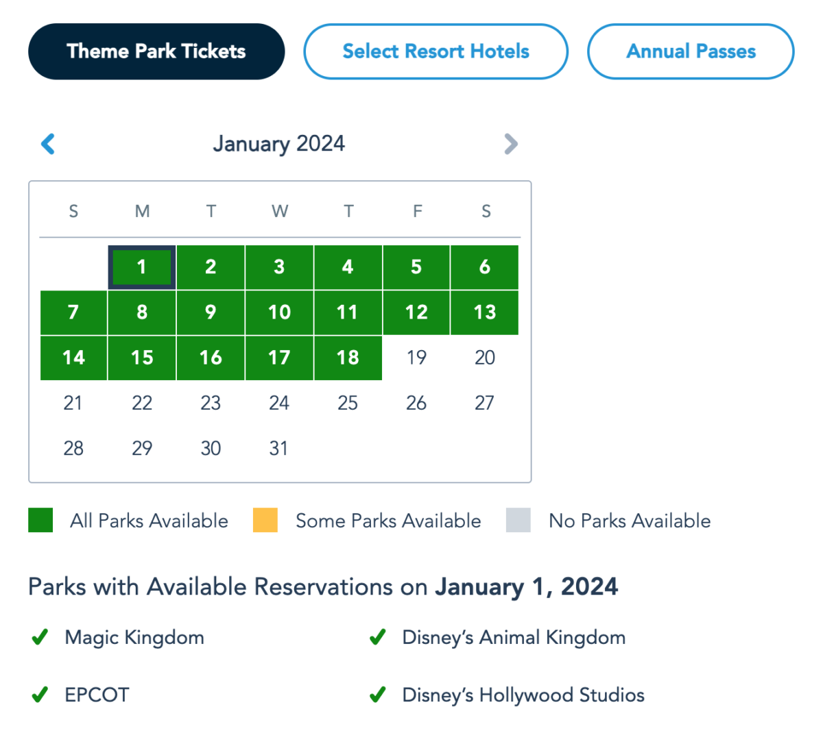 Walt Disney World Park Pass Calendar Available Into 2024 Disney by Mark