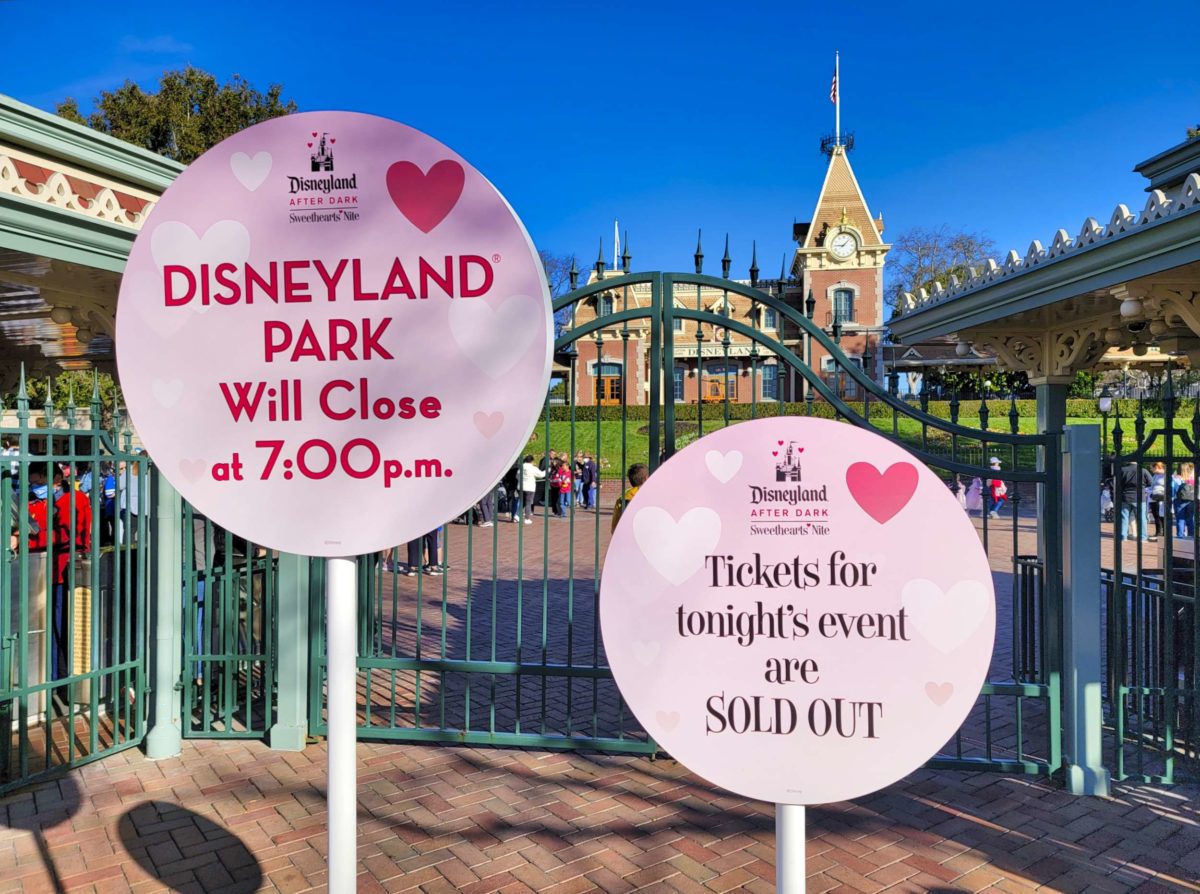 Sweethearts Night Disneyland Sold Out sign