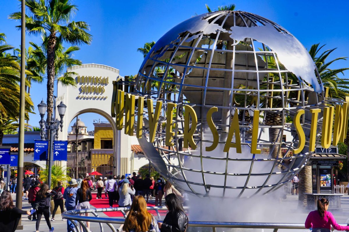 Universal Studios Hollywood entrance stock ush