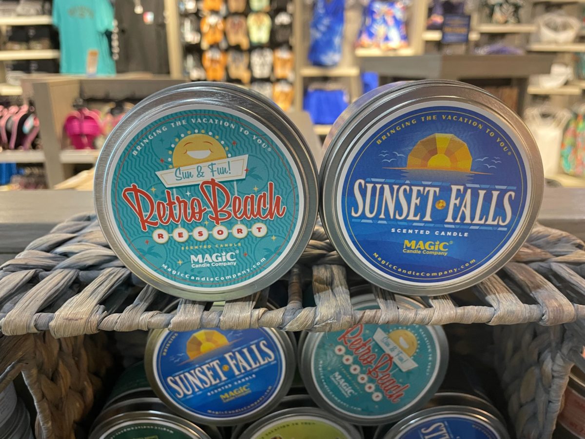 universal resort hotel candles inspired by Cabana Bay and Sapphire Falls


