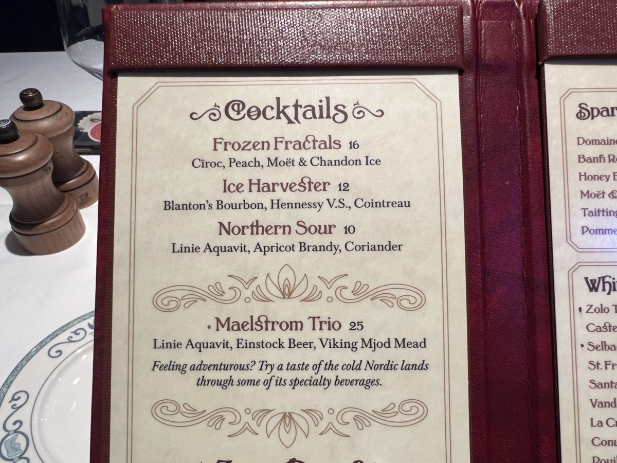 DCL Disney Wish Arendelle A Frozen Dining Adventure menu 20