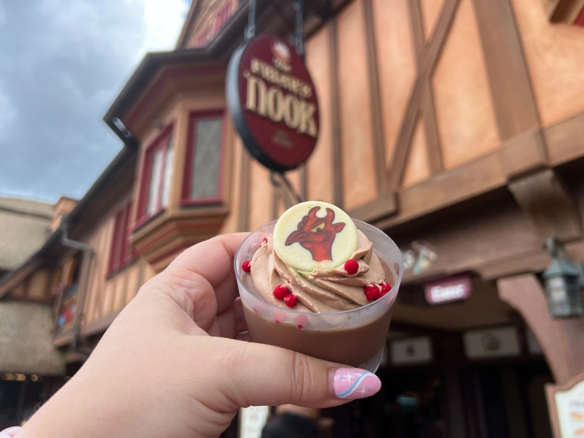 REVIEW: Devil's Chocolate Mousse Cake Inspired by Mr. Toad's Wild Ride Drives Into Magic Kingdom 1 devils chocolate mousse cake