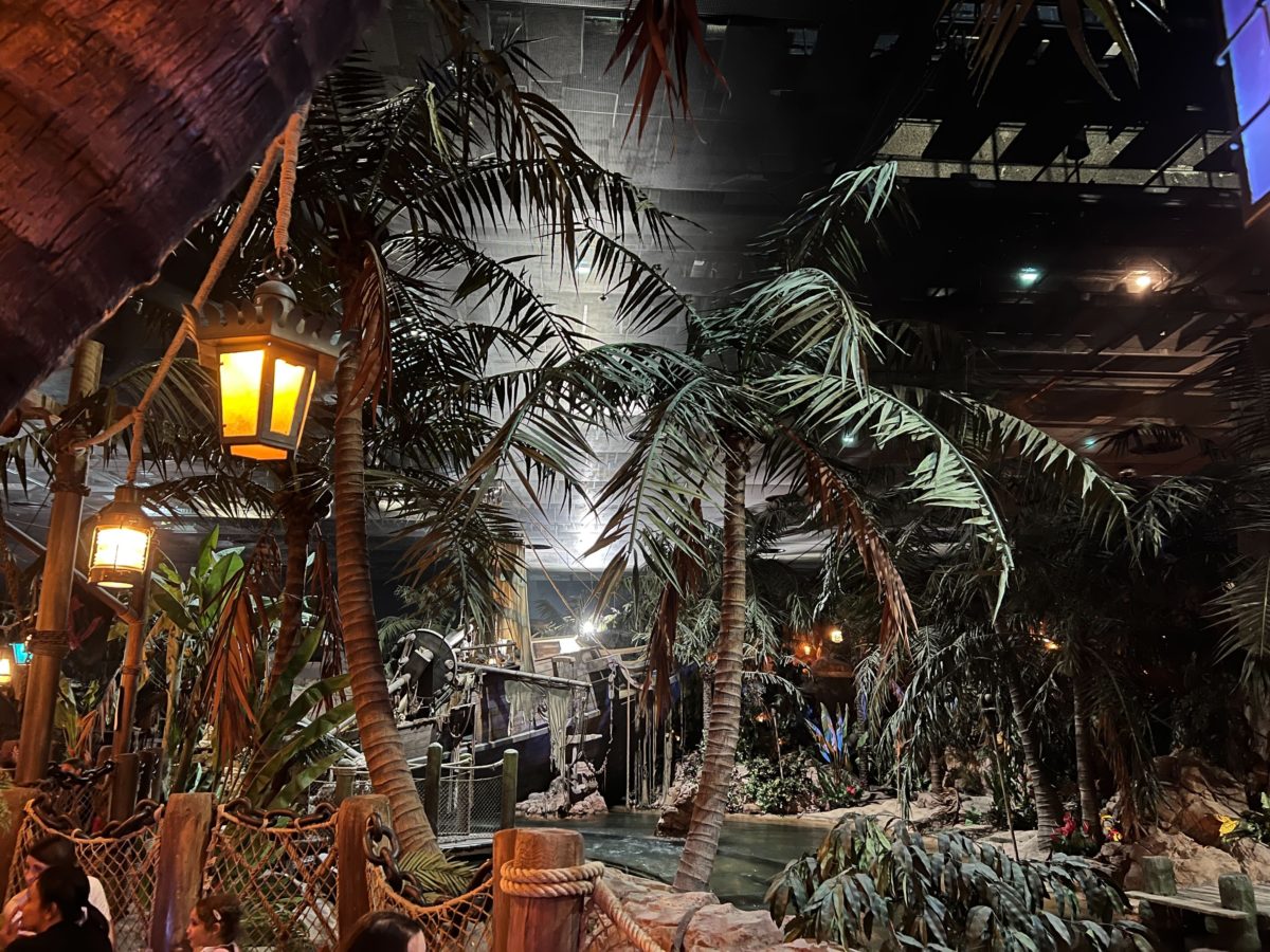 Pirates of the Caribbean with lights on at Disneyland Paris