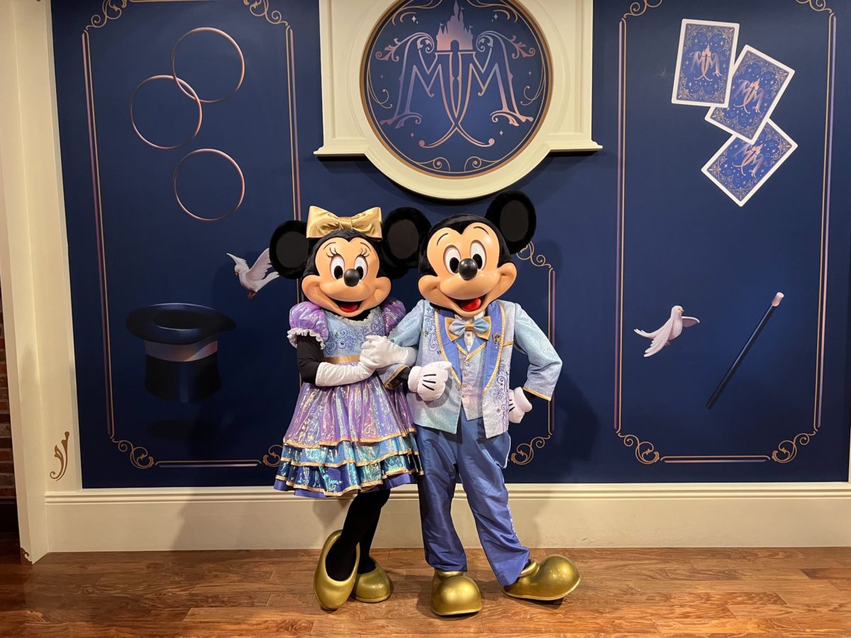 Minnie and Mickey in 50th anniversary outfits