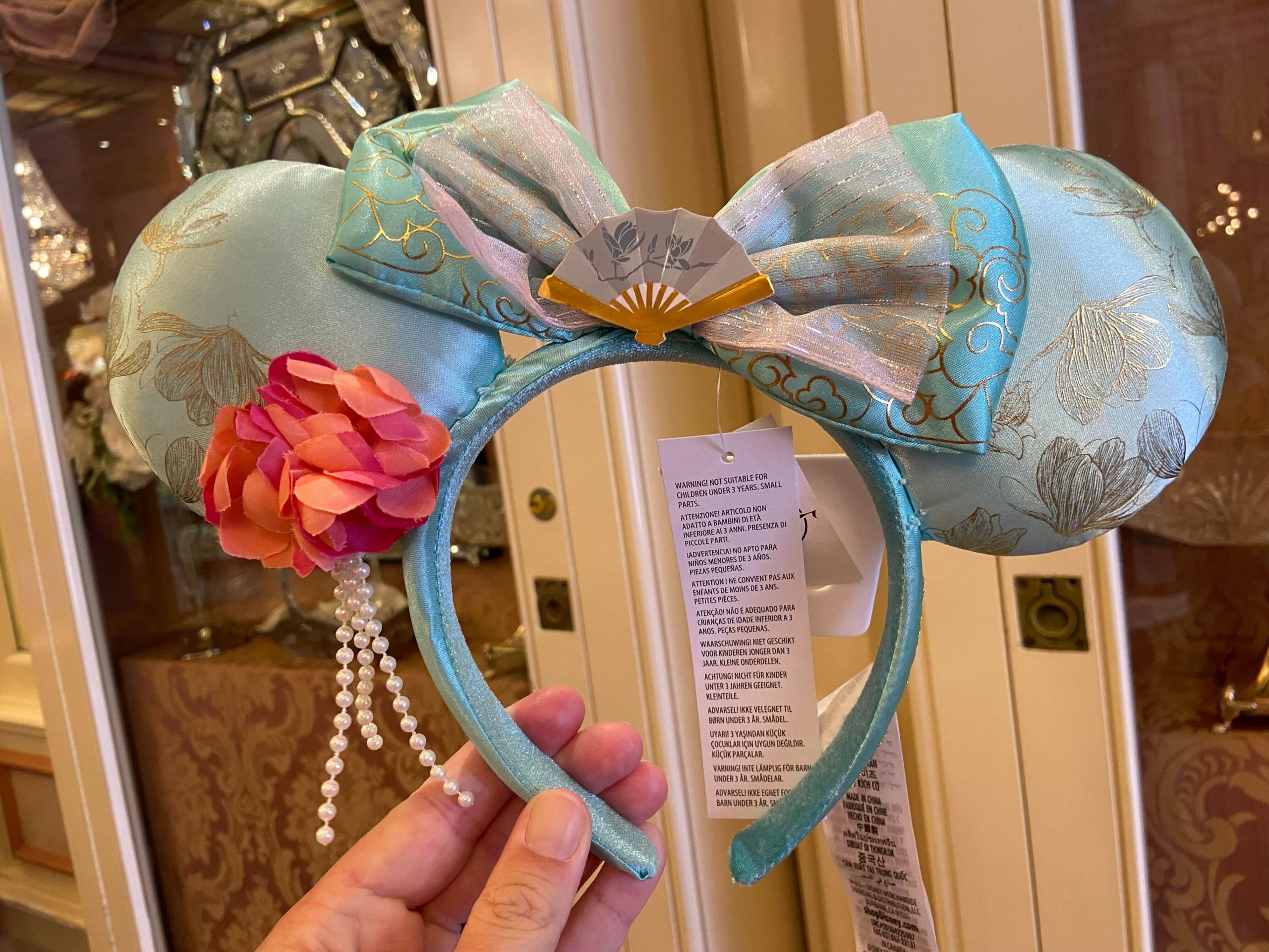 Shanghai Minnie Mouse ear headband front close up scaled