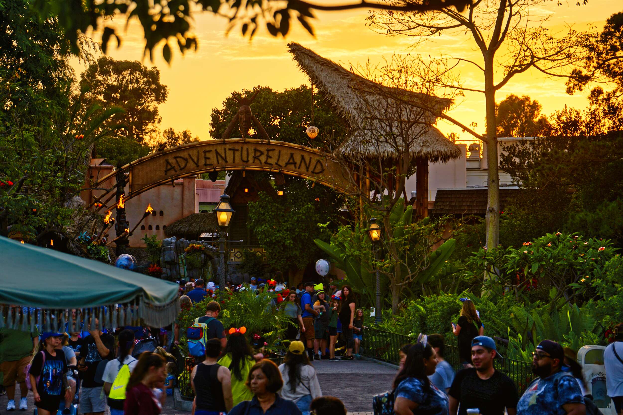 Adventureland Sunset stock Disneyland